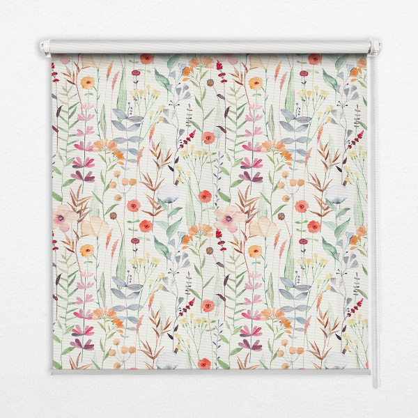 Fabric roller blind Colorful flowers