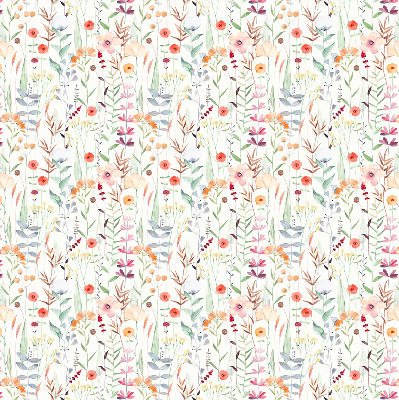 Fabric roller blind with a colorful flowers print