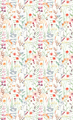 Fabric roller blind with a colorful flowers print
