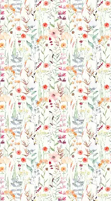 Fabric roller blind with a colorful flowers print