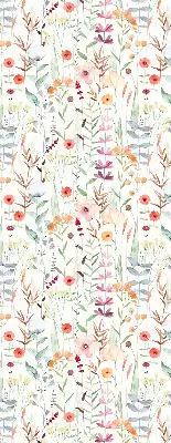Fabric roller blind with a colorful flowers print