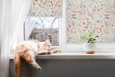 Fabric roller blind Colorful flowers