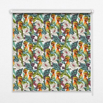 Modern roller blind birds and flowers pattern