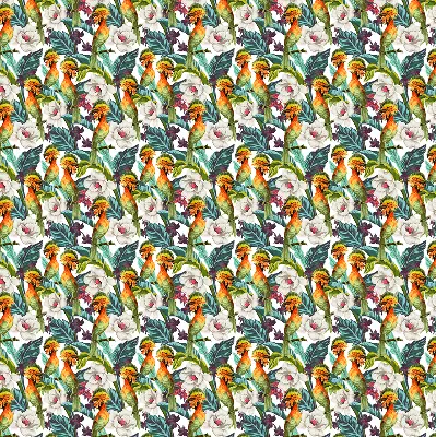 Modern roller blind birds and flowers pattern