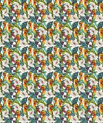 Modern roller blind birds and flowers pattern