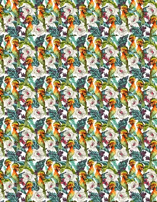 Modern roller blind birds and flowers pattern