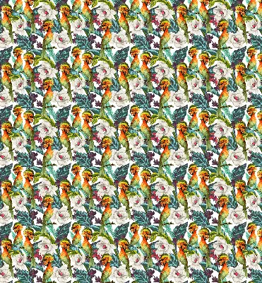 Modern roller blind birds and flowers pattern