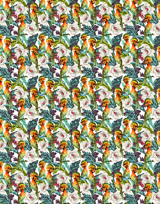 Modern roller blind Birds and flowers