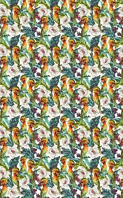 Modern roller blind birds and flowers pattern