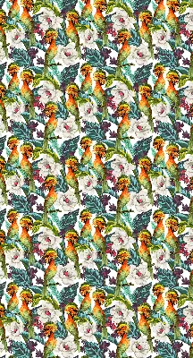 Modern roller blind birds and flowers pattern
