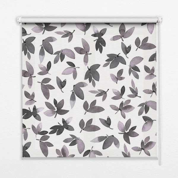 Fabric roller blind Dark pink leaves