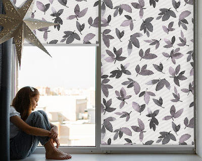 Fabric roller blind Dark pink leaves