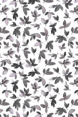Fabric roller blind in dark pink leaves