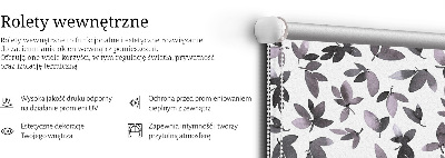 Fabric roller blind Dark pink leaves
