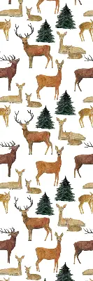 Modern roller blind featuring deer and roe deer print
