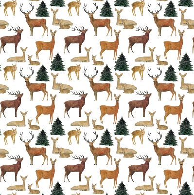 Modern roller blind Deer and roe deer