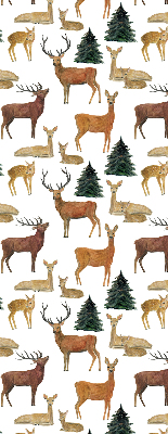 Modern roller blind Deer and roe deer