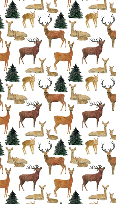 Modern roller blind Deer and roe deer