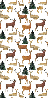 Modern roller blind Deer and roe deer
