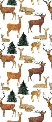 Modern roller blind Deer and roe deer