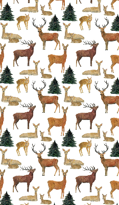 Modern roller blind Deer and roe deer