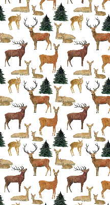 Modern roller blind Deer and roe deer