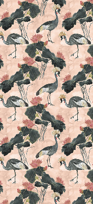 Roller blind for large window Heron on a pink background
