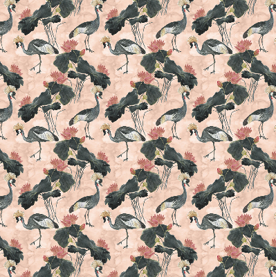 Roller blind for large window Heron on a pink background