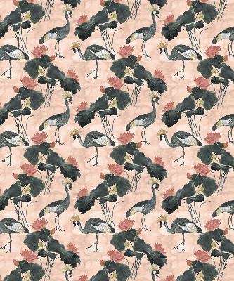 Roller blind for large window Heron on a pink background