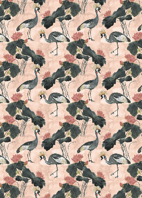 Roller blind for large window Heron on a pink background