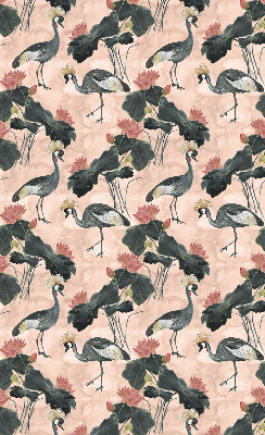 Roller blind for large window Heron on a pink background