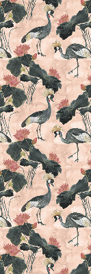 Roller blind for large window Heron on a pink background