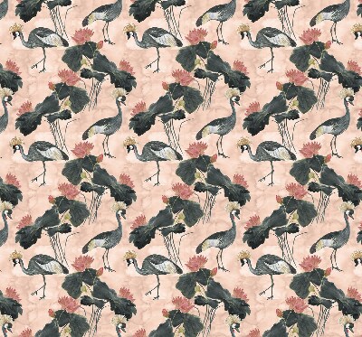 Roller blind for large window Heron on a pink background