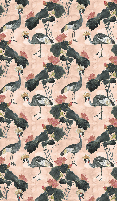 Roller blind for large window Heron on a pink background