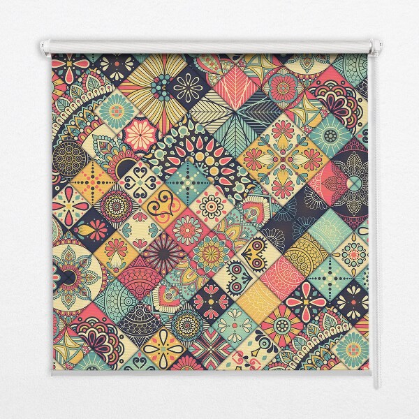 Fabric roller blind Colorful tiles