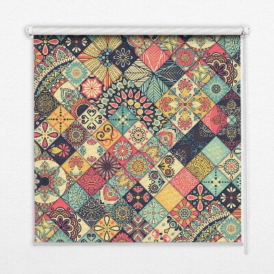 Fabric roller blind Colorful tiles