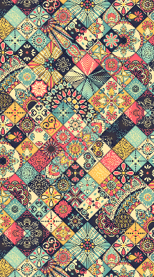 Fabric roller blind Colorful tiles