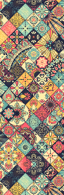 Fabric roller blind Colorful tiles