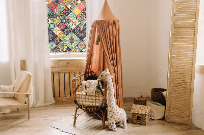 Fabric roller blind Colorful tiles