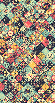 Fabric roller blind Colorful tiles