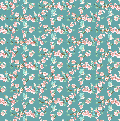 Modern roller blind Birds among the branches