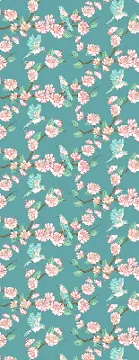 Modern roller blind with birds among the branches pattern
