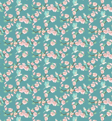 Modern roller blind Birds among the branches