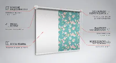 Modern roller blind with birds among the branches pattern