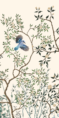 Roller blind for large window Birds on a tree
