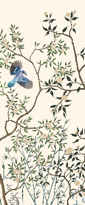 Roller blind for large window Birds on a tree