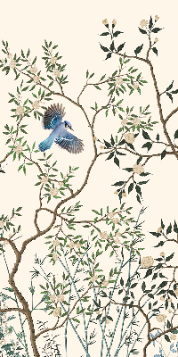 Roller blind for large window Birds on a tree