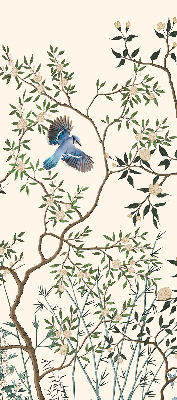 Roller blind for large window Birds on a tree