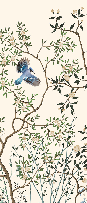 Roller blind for large window Birds on a tree