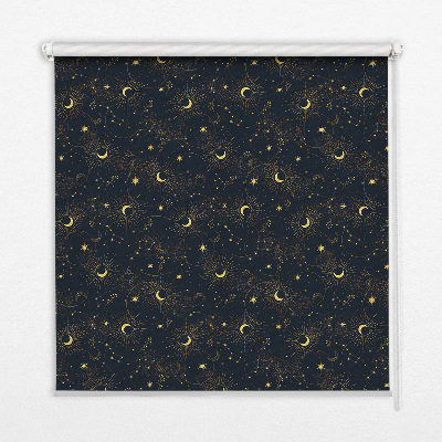 Roller blind modern moon and stars pattern